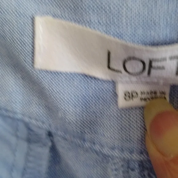 Loft wide leg 100 Linen ZIP front pants size 8 P - Picture 9 of 9